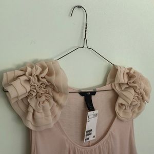 Brand-New H&M Porcelain Dress with Ruffle Pads